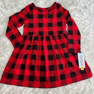 Cat & Jack Toddler Girls' Dress Long sleeve knit Red buffalo Size 4T (Sold)